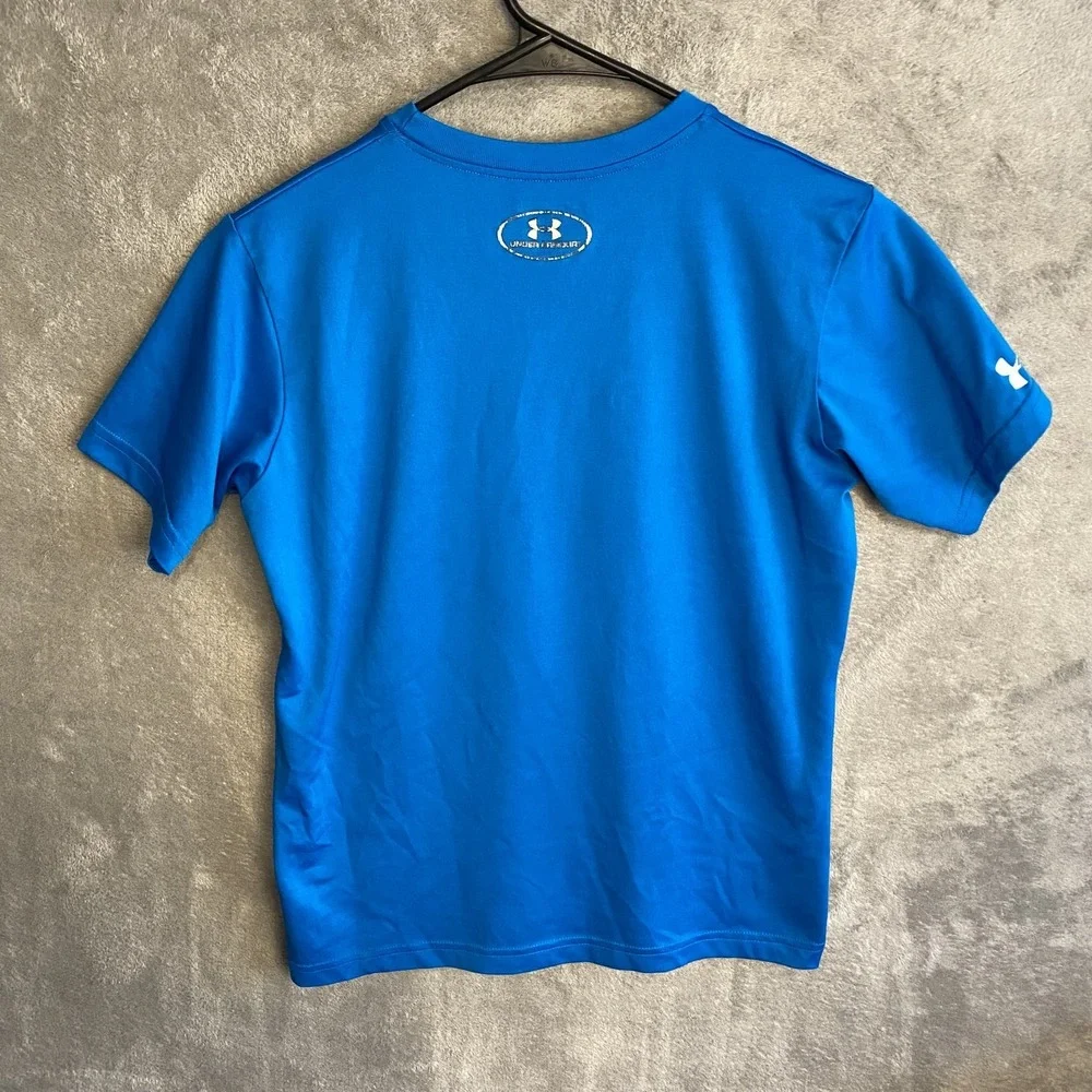 Under Armour Youth Medium Loose HeatGear Blue Graphic T-Shirt